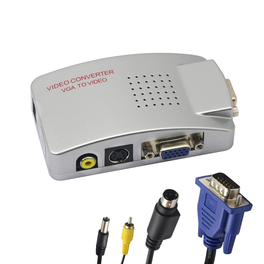 VGA to RCA AdapterComposite VGA to VIDEOS-VIDEO Converterfor HDTV Monitors La…