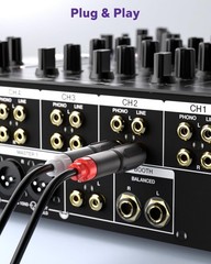RCA To 1/4″ Audio Adapter 6.35Mm Mono Plug Male To RCA Female Connectors 6 Pack