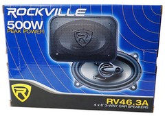 Pair Rockville RV46.3A 4×6″ 3-Way Car Speakers 500 Watts/70 Watts RMS CEA Rated