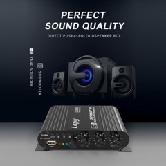Desktop HIFI Amplifier: 2.1 Ch Bluetooth 5.0, USB/RCA & 4-8Ω Impedance