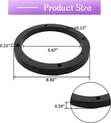 2PCS 6.5” Black Plastic Speaker Spacer Adaptor Ring Mounting Bracket 6.5 inches