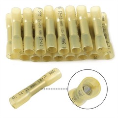 200-500X Yellow Heat Shrink Butt Wire Connectors Crimp Terminals AWG 12-10 Gauge