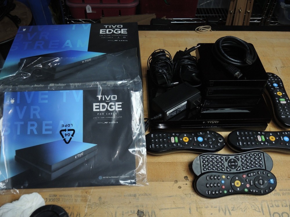 TiVo EDGE 2tb 6 tuner for Cable 4K DVR Lifetime (All-In) Service + 2 x Mini VOX