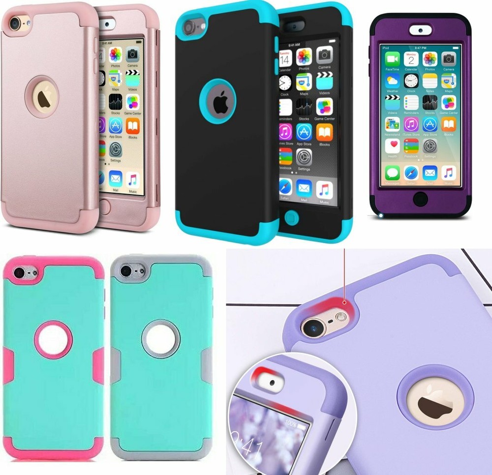 For iPod Touch 6th & 7th Gen – Hard & Soft Hybrid Shockproof Armor Case Cover