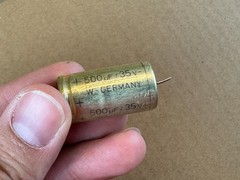 3 Vintage 1968 ROE 500 uf 35v Axial Capacitors TEST GREAT for Fender Guitar Amp