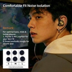 HJX QKZ AK6 SRS Wired IEM for Gaming Earbuds with MIC, in Ear Monitor Black