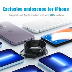 2M/3/5M 8LED Endoscope Borescope 8mm Inspection Camera Scope for iPhone 14 13 12