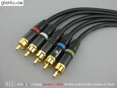 A11(5CH) (0.5m 1.5ft)— Color-Coded 5CH Canare L-4E6S RCA Audio/Video Cables