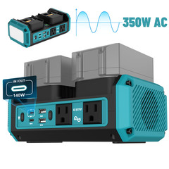 Pure Sine Wave 350W Power Inverter For Makita18VBattery 120V AC 140W Fast Charge