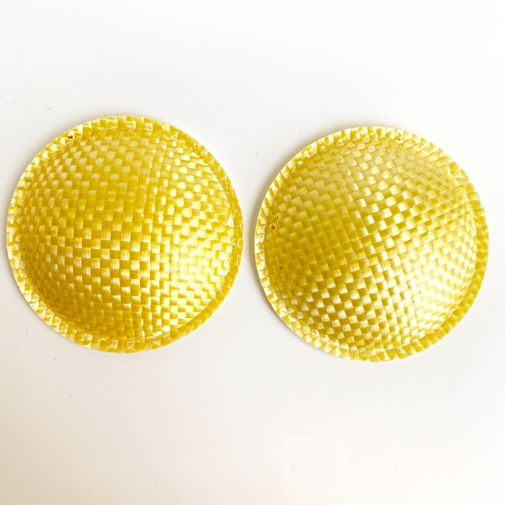 Pair 58mm Yellow Dome SPEAKER DUST Caps Covers For Bass / Woofer Repair