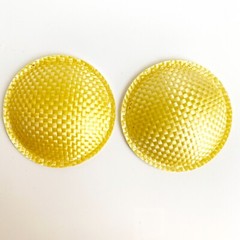 Pair 58mm Yellow Dome SPEAKER DUST Caps Covers For Bass / Woofer Repair
