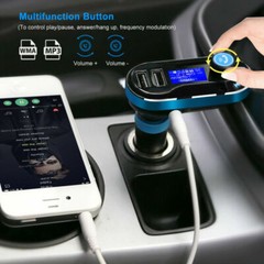 Car Wireless FM Transmitter MP3 Player Aux Kit 2 USB Charger Hands-Free w/Remote
