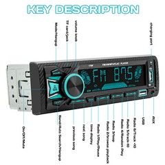 Single 1 DIN Car Stereo Radio Bluetooth MP3 Player AUX USB AM FM Audio Receiver