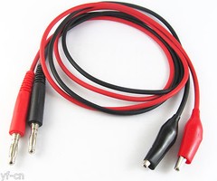 1pair 0.8M/2.6ft High Quality Test Cable 4mm Banana plug to Alligator Clip Leads