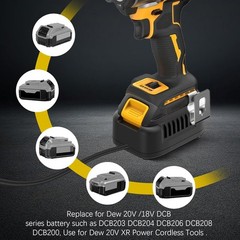 500W AC 110V to DC 20V Converter Wired Plug for Dewalt 20V 18V Cordless Tools