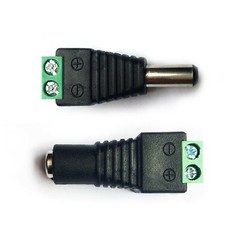 20pcs Male+Female DC Power Jack Connector Adapter Plug 2.1 x 5.5mm for CCTV