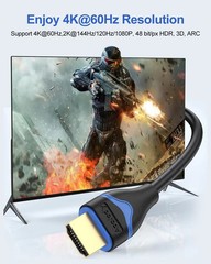 4K Short HDMI Cable 6 Inch, HDMI Cord 0.5FT High Speed HDMI to HDMI Cable 2.0(4K