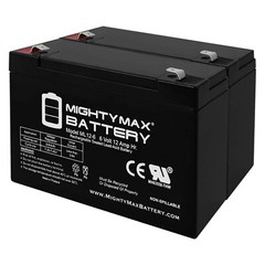 Mighty Max 2 Pack – 6V 12AH F2 Battery Replacement for Peg Perego Energy Cube Ty
