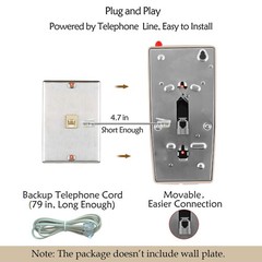 HTMengt Traditional Wall Phone Metal Bell,Classic 2554 Wall Telephone (Hearin…