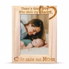 Mom Picture Frame First Mothers Day Gift 9.5 inches x 7.5 inches, wood