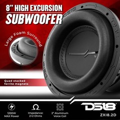 DS18 ZXI8.2D High Excursion 8″ Car Audio Subwoofer 1200W Watts High Performance