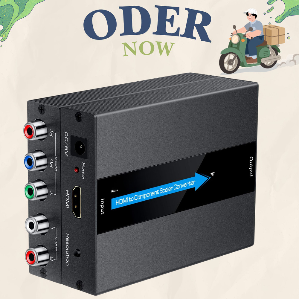 1080P HDMI to Component Converter RGB YPbPr 5RCA Scaler Adapter Aluminum