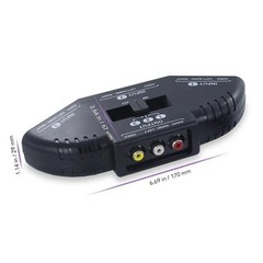 Fosmon 3 Port AV Composite RCA Selector Box Switch Splitter w/ Cable Cord Plug