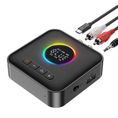Bluetooth 5.4 Audio Receiver Transmitter FM USB 3.5MM AUX RCA Stereo HIFIAdapter