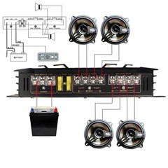 4 Channel Car Audio Amplifier C266 Aluminum Automotive Speaker Amp Sound System