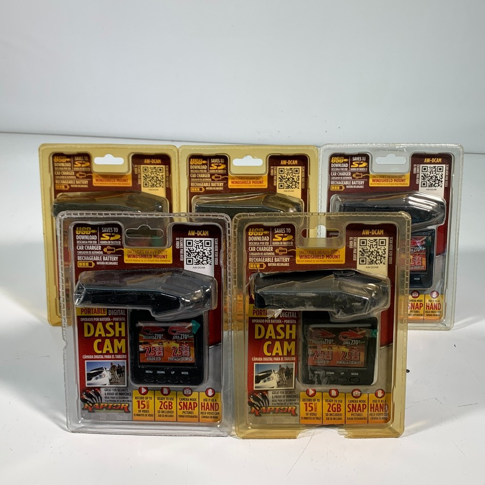 Raptor AW-DCAM Digital Battery Operated Dash Cam Lot of 5 New Please Read