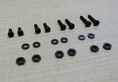 Black Phono Screw Kit M2.5 Hex Cap Stainless Steel for Cartridge Headshell 6-12