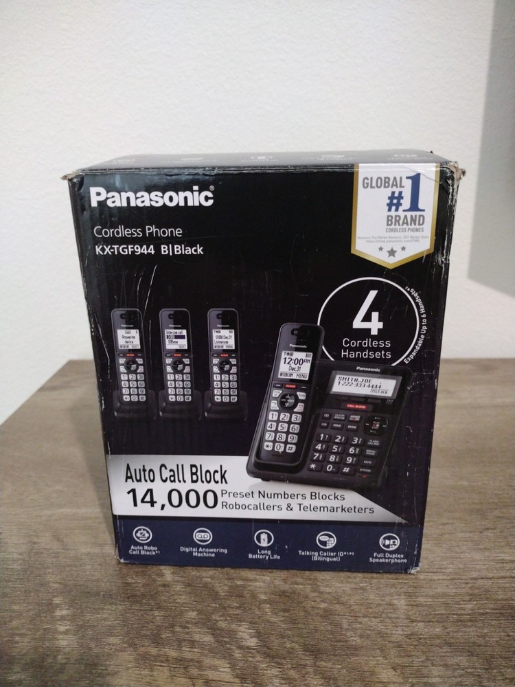 Panasonic Cordless Phone System Answering Machine 4 Handset Bluetooth – READ⏬