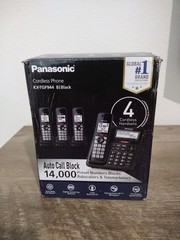 Panasonic Cordless Phone System Answering Machine 4 Handset Bluetooth – READ⏬
