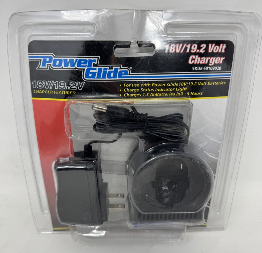 Power Glide Battery Charger 18/19.2 Volt Black Compact Design 60109020 NEW