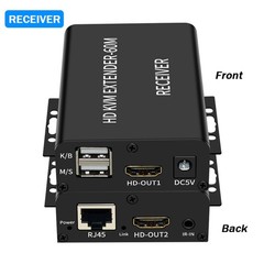 60M Video Extension Hub Adapter HDMI KVM USB-A RJ45 Lan Ethernet Extender