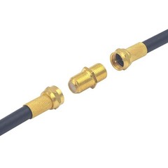 24K Gold-Plated RG6 Female-to-Female Coaxial Connectors, 5-Pack for HD Signal