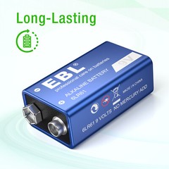 9V 9-Volt Alkaline Battery Batteries 6LR61 E-Block 6AM6 EN22 Long Lasting Lot