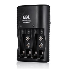 600mAh 9V 6F22 Li-Ion Rechargeable Batteries/ 2 Slots 9 Volt Battery Charger Lot