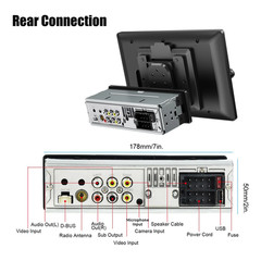1 DIN DVD CD Car Stereo Radio MP3 Player Bluetooth FM USB AM AUX In-dash RDS