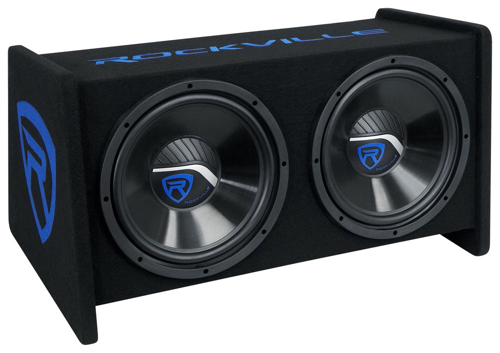 Rockville R1V212P Dual 12″ 1200w Car Audio Subwoofers Vented Sub Enclosure Box