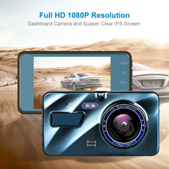 Touch Screen Dash Cam 4″ 1080P Dual Lens Car DVR Recorder Front And Rear Camera