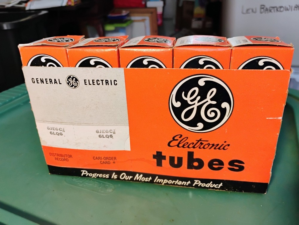 Set of 4 Vintage NOS RCA Electronic Tubes 6JE6C/6LQ6 in Original Box + GE 15MF8