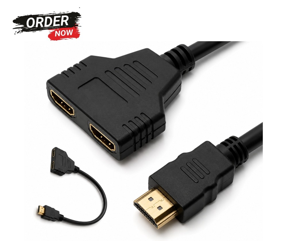 4K HDMI Cable Splitter Adapter 2.0 Converter 1 In 2 Out 1 Male to 2 Female