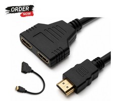 4K HDMI Cable Splitter Adapter 2.0 Converter 1 In 2 Out 1 Male to 2 Female