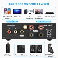 Fosi Audio BL20C Bluetooth 5.0 HiFi Audio Receiver Amplifier Integrated Amp 320W