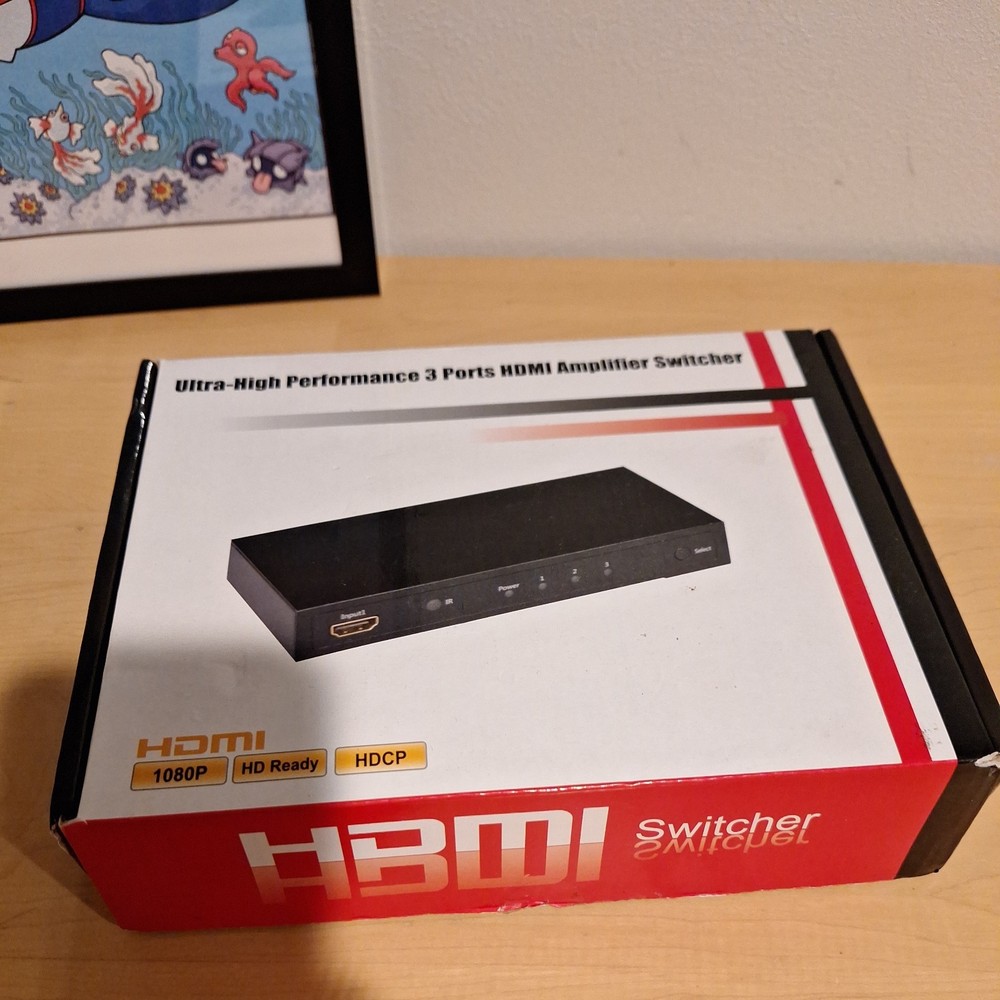 HDMI Ultra-High Performance Amplifier Switcher 3 Ports w/Remote no power cord.