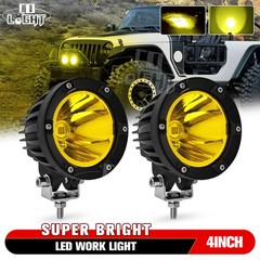 AUXBEAM 4″ Amber LED Work Light Bar Spot Pods Offroad Truck ATV Driving Fog Lamp
