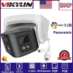 VIKYLIN Dual Light Color 180 degree POE 8MP 4K Ethernet CAMERA with audio ONVIF