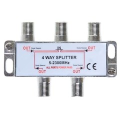 Coaxial Antenna Splitter 4 Way 5-2300 MHz Waterproof Outdoor Indoor RG6