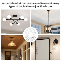 2 Pack Universal Light Fixture Mounting Bracket, 4 Inches Diameter Black 1